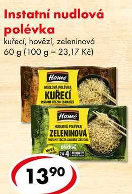 Instatní nudlová polévka, 60 g 
