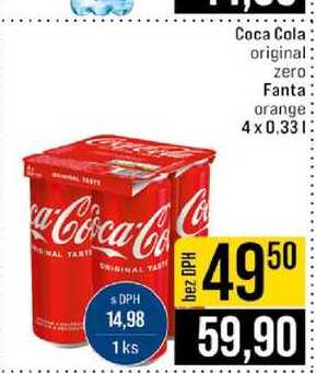 Coca Cola original zero Fanta orange 4x0.33l
