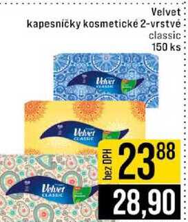 Velvet kapesničky kosmetické 2-vrstvé classic 150 ks 