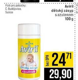 Aviril dětský zásyp s azulenem 100 g