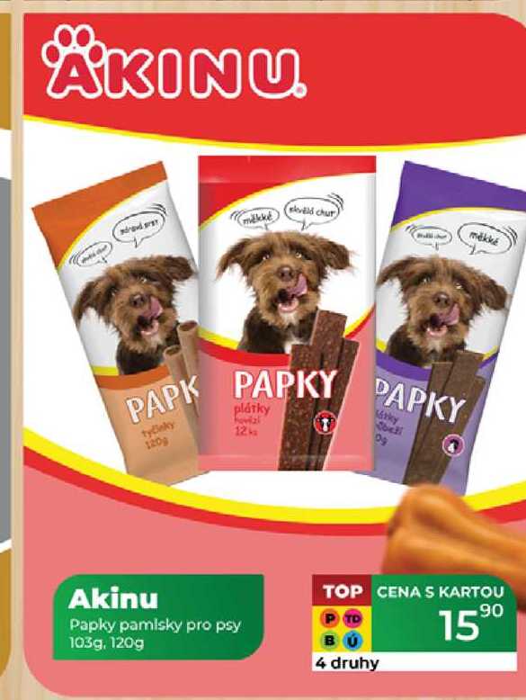 Akinu Papky pamlsky pro psy 103g, 120g 