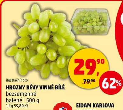 HROZNY RÉVY VINNÉ BÍLÉ bezsemenné balené, 500 g 