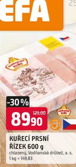 KUŘECÍ PRSNÍ ŘÍZEK 600 g 