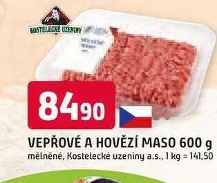 VEPŘOVÉ A HOVĚZÍ MASO 600 g mělněné