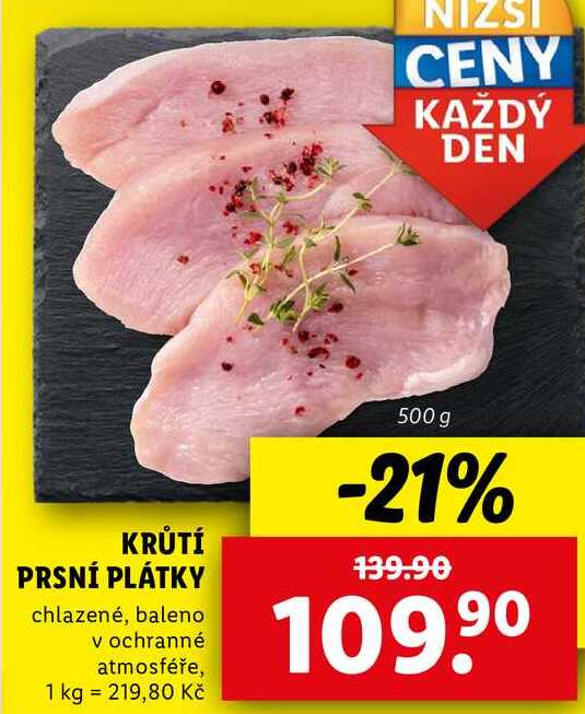 KRŮTÍ PRSNÍ PLÁTKY, 500 g