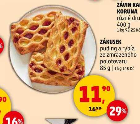 ZÁKUSEK puding a rybíz, ze zmrazeného polotovaru, 85 g