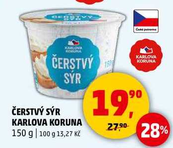 ČERSTVÝ SÝR KARLOVA KORUNA, 150 g 