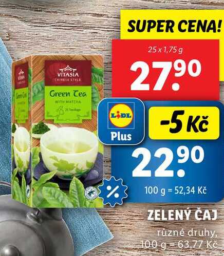 ZELENÝ ČAJ, 25x 1,75 g