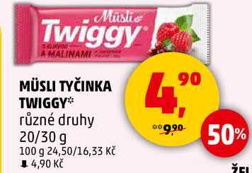 MÜSLI TYČINKA TWIGGY různé druhy, 20/30 g 