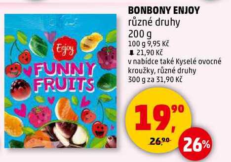 BONBONY ENJOY různé druhy, 200 g 