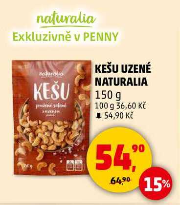 KEŠU UZENÉ NATURALIA, 150 g  