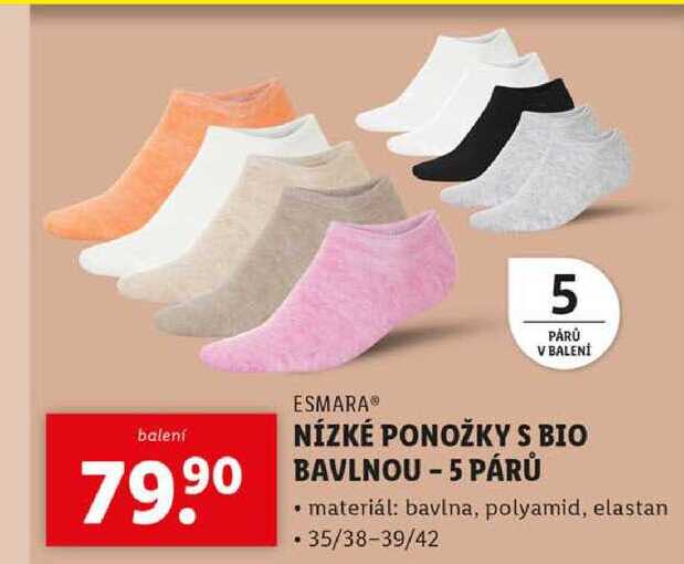NÍZKÉ PONOŽKY S BIO BAVLNOU -5 PÁRŮ 