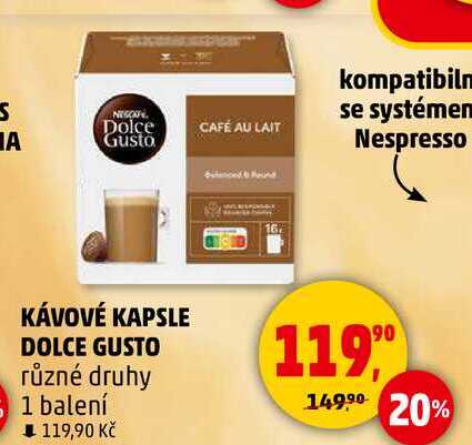 KÁVOVÉ KAPSLE DOLCE GUSTO různé druhy, 1 balení  