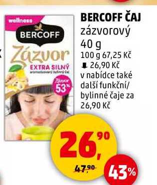 BERCOFF ČAJ zázvorový, 40 g