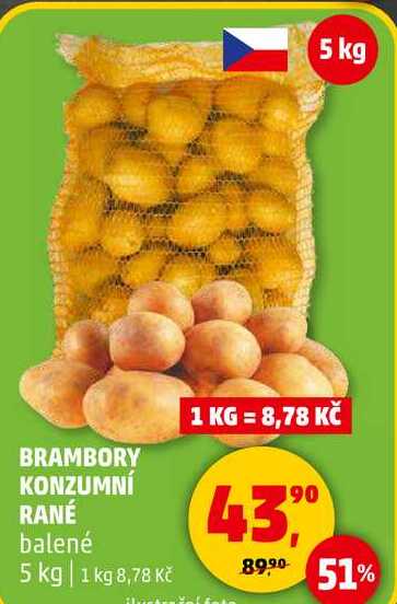 BRAMBORY KONZUMNÍ RANÉ, 5 kg