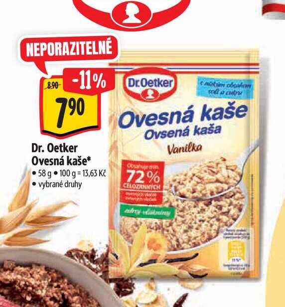 Dr. Oetker Ovesná kaše 58g, vybrané druhy