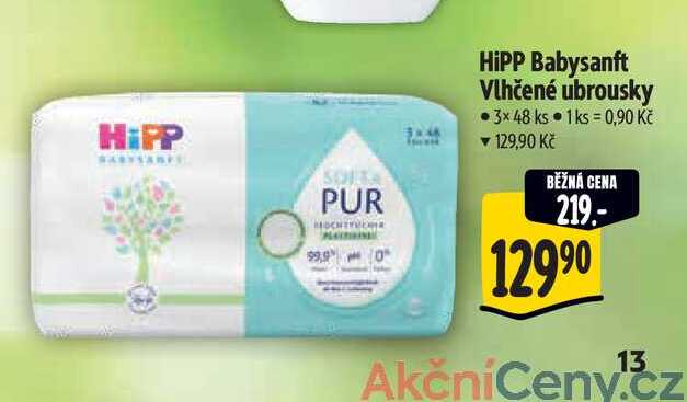 HiPP Babysanft Vlhčené ubrousky 3x48 ks