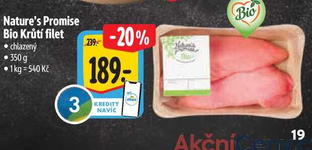 Nature's Promise Bio Krůtí filet, chlazený 350 g 
