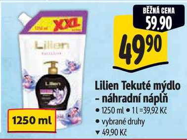 Lilien Tekuté mýdlo - náhradní náplň 1250 ml 