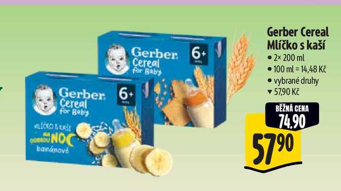 Gerber Cereal Mlíčko s kaší 2× 200 ml 