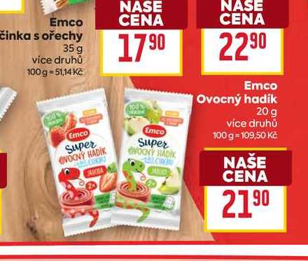 Emco Ovocný hadík 20 g