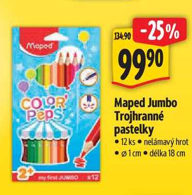Maped Jumbo Trojhranné pastelky 12 ks 