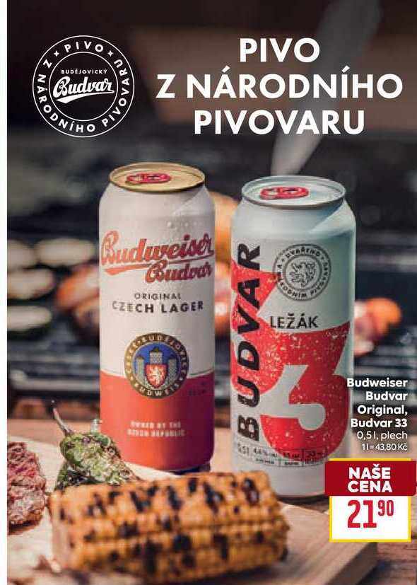 Budweiser Budvar Original, Budvar 33 0,5l, plech 