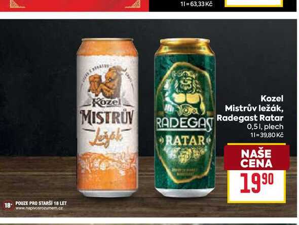 Radegast Ratar 0,5l, plech