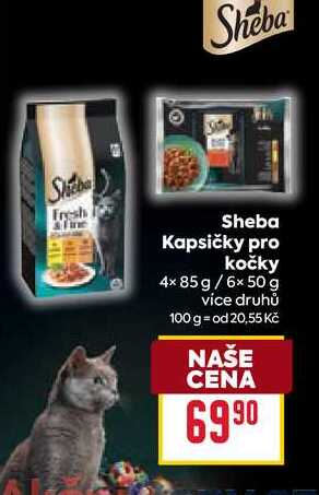Sheba Kapsičky pro kočky 4× 85 g/6× 50 g 