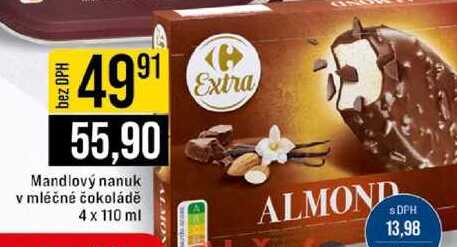 Mandlový nanuk v mléčné čokoládě 4 x 110 ml 