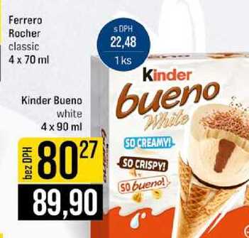 Kinder Bueno white 4 x 90 ml