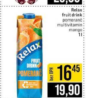 Relax fruit drink pomeranč multivitamin mango 1l