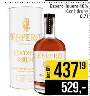 Espero liquere 40% různé druhy 0,7l 