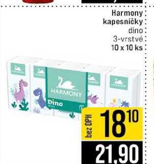 Harmony kapesničky dino 3-vrstvé 10 x 10 ks