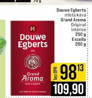 Douwe Egberts mletá káva Grand Aroma Original Intense 250 g Excella 200 g