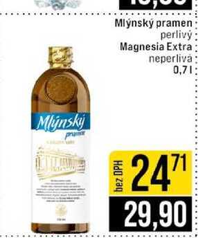 Mlýnský pramen perlivý Magnesia Extra neperlivá 0,7l