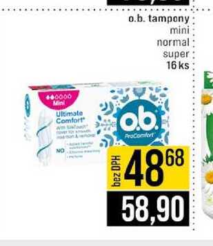 o.b. tampony mini normal super 16 ks 