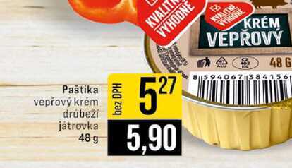 Paštika vepřový krém drůbeží játrovka 48 g 