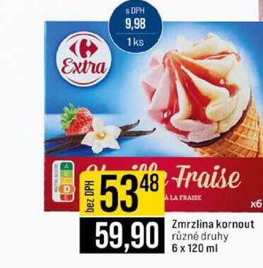 Zmrzlina kornout různé druhy 6 x 120 ml