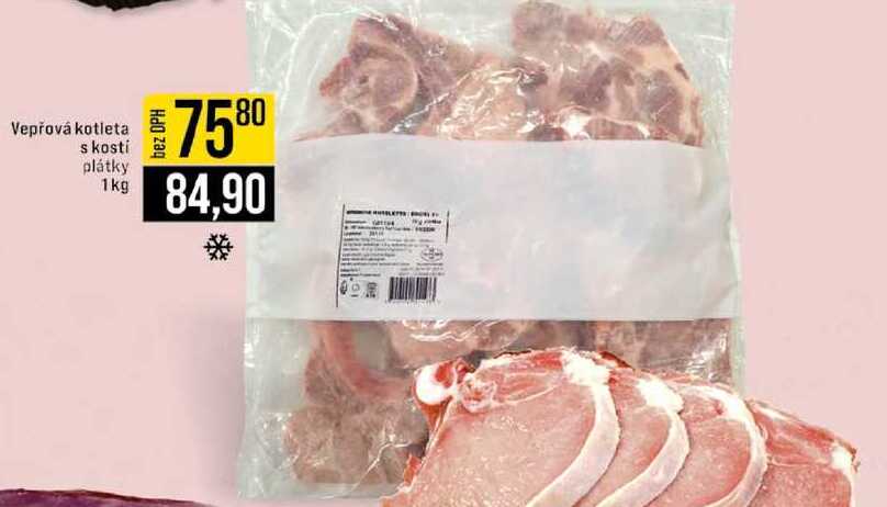 Vepřová kotleta s kosti plátky 1kg