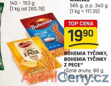 BOHEMIA TYČINKY, BOHEMIA TYČINKY Z PECE" různé druhy, 80 g 