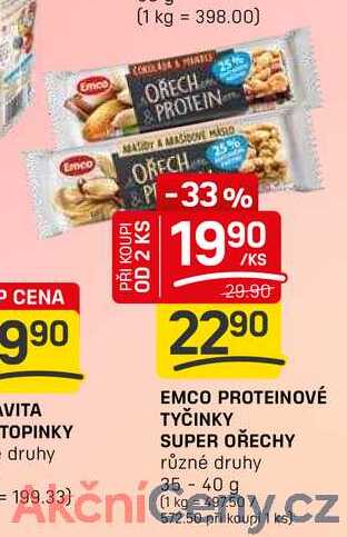 EMCO PROTEINOVÉ TYČINKY SUPER OŘECHY různé druhy 35-40 g