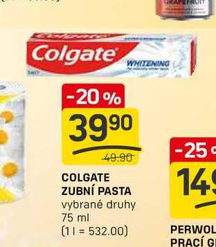 COLGATE ZUBNÍ PASTA vybrané druhy 75 ml