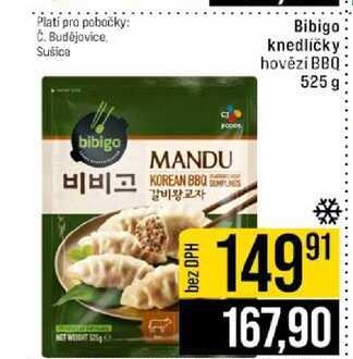 Bibigo knedličky hovězí BBQ 525 g 