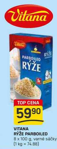 VITANA RÝŽE PARBOILED 8 x 100 g, varné sáčky