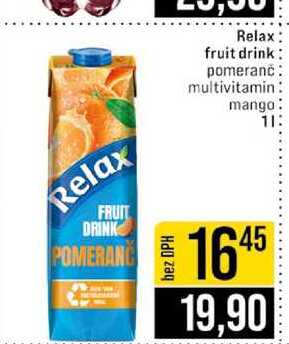 Relax fruit drink pomeranč multivitamin mango 1l