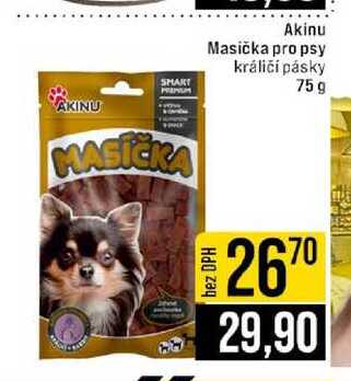 Akinu Masička pro psy králičí pásky 75g 