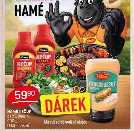 HAMÉ KEČUP ostrý, sladký 900 g