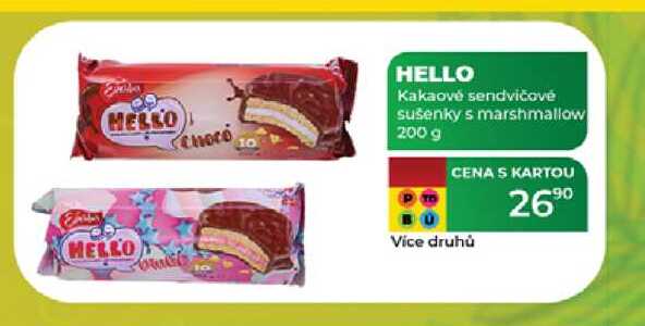 HELLO Kakaové sendvičové sušenky s marshmallow 200 g 
