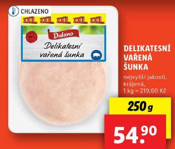 DELIKATESNÍ VAŘENÁ ŠUNKA, 250 g